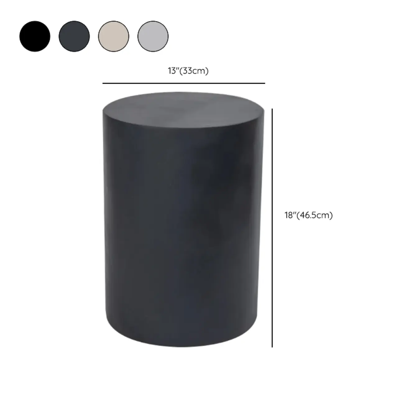 Elegant Concrete Round End Table with Gloss Surface for Home #size