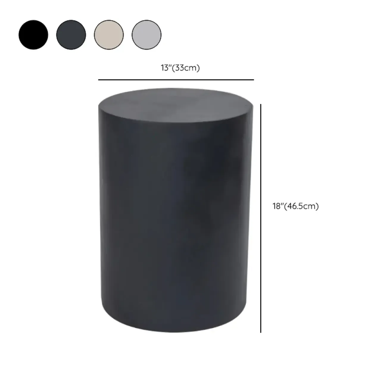 Elegant Concrete Round End Table with Gloss Surface for Home #size