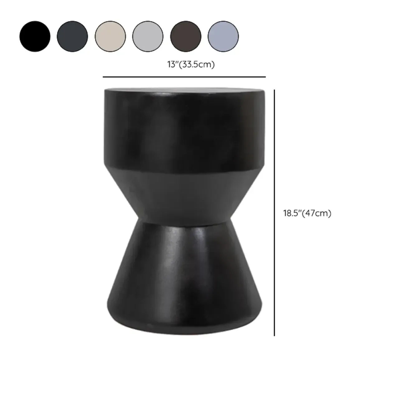 Elegant Concrete Round End Table with Gloss Surface for Home Image - 21