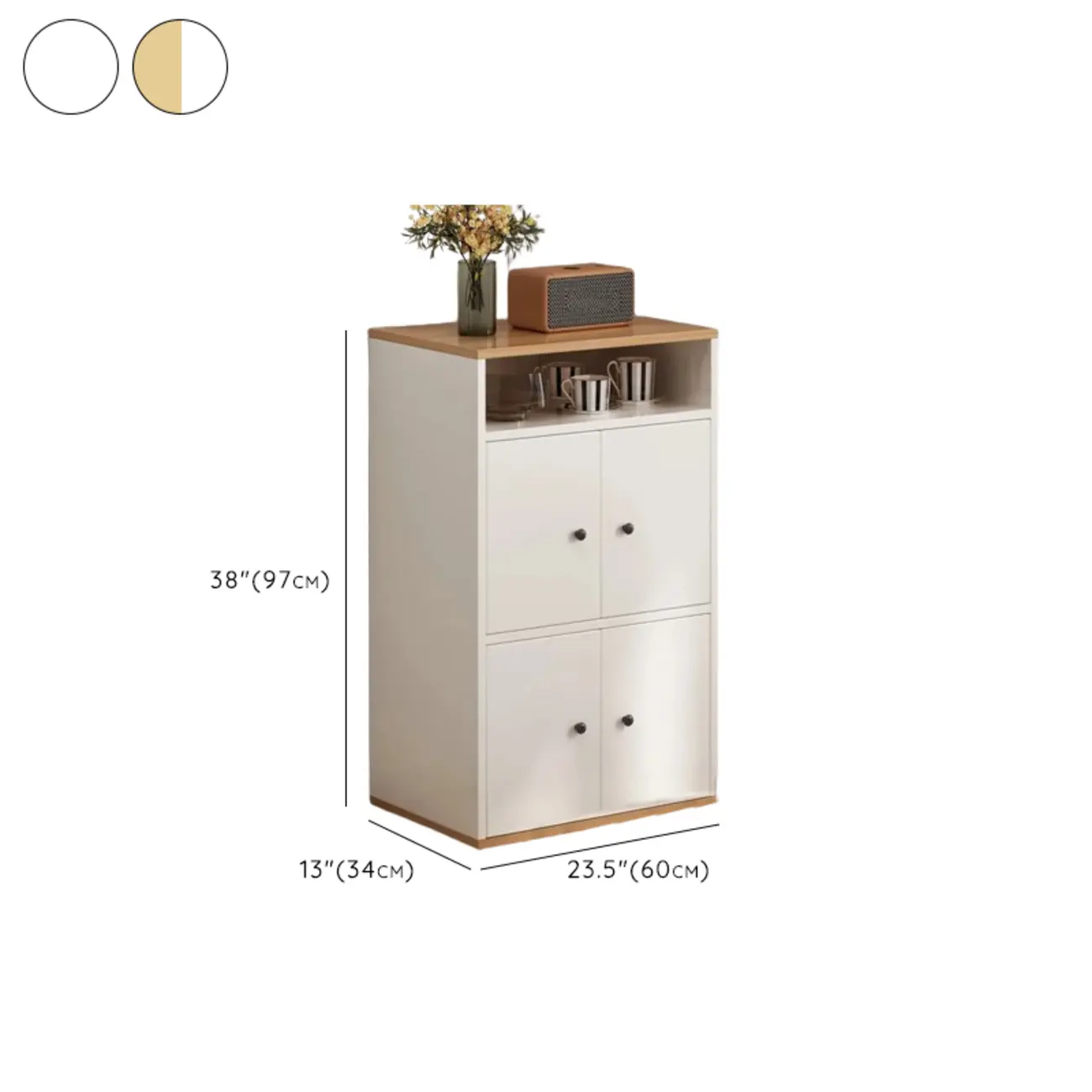 Modern White Wooden Utility Storage Cabinet for Living Room Image - 25 | homeyfad