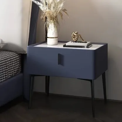 Modern Narrow Nightstand with Drawer Image - 17