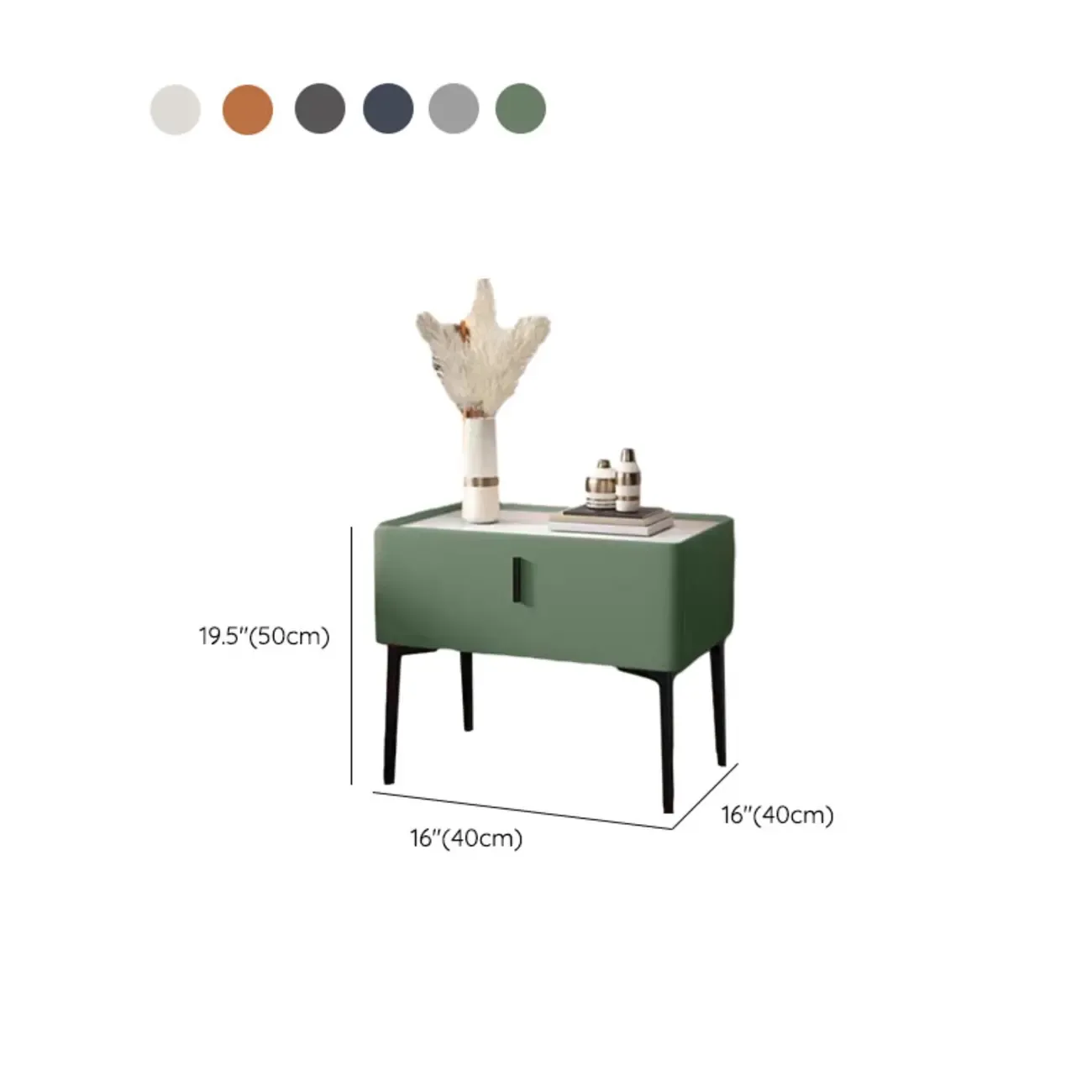 Modern Narrow Nightstand with Drawer Image - 10