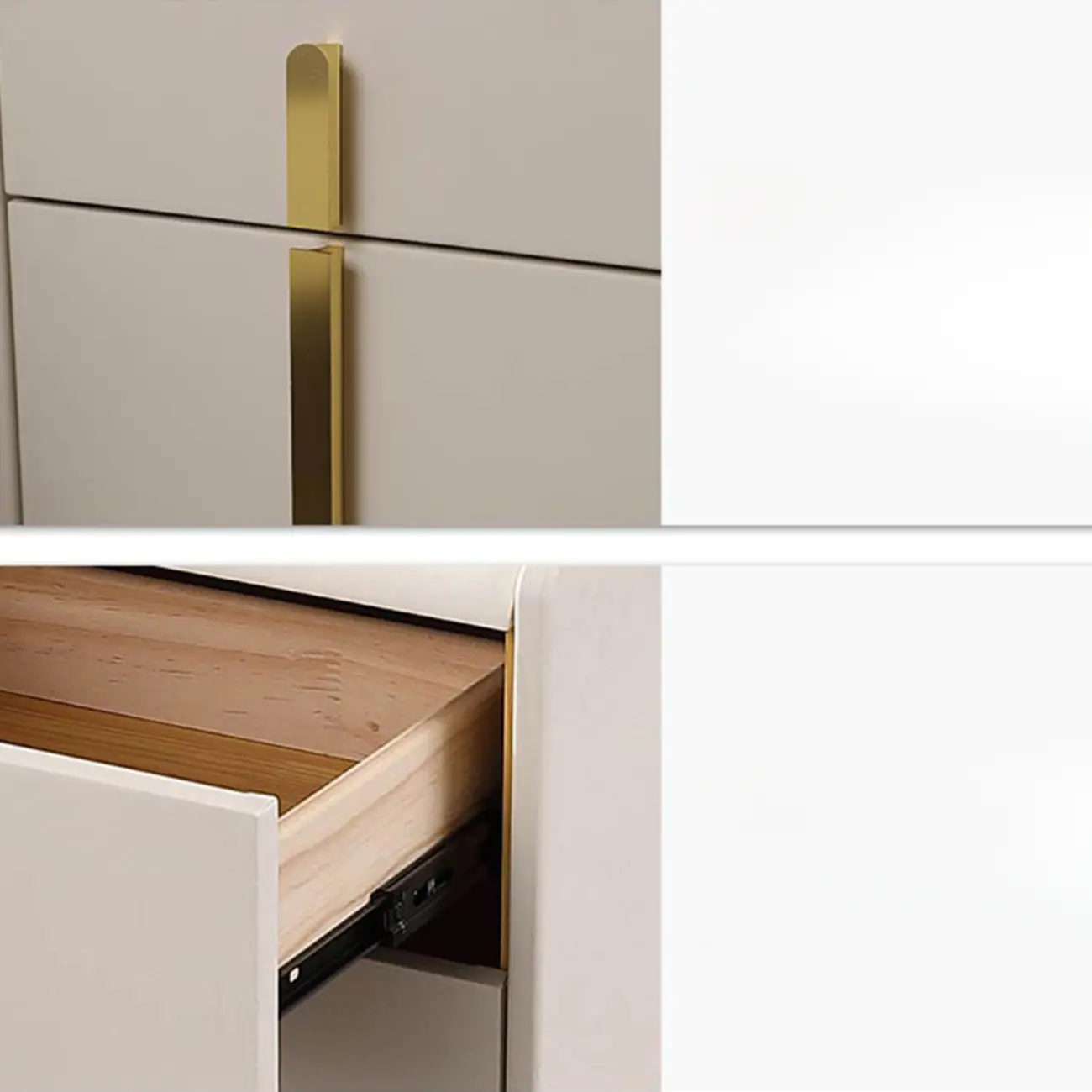 Modern Bedside Table – Faux Leather White Nightstand Image - 10 | homeyfad