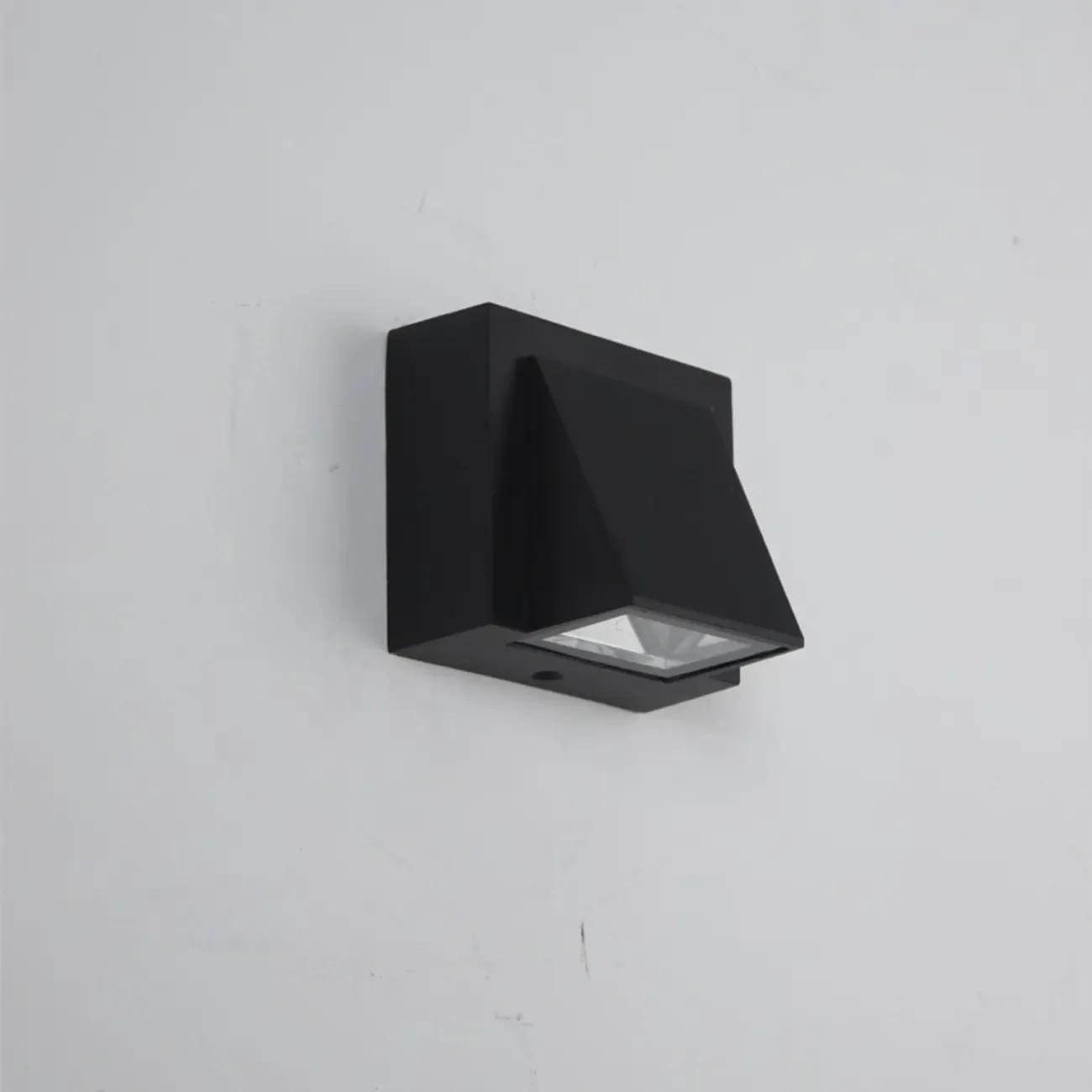 Minimalist Black Metal Glass LED Wall Sconce Image - 1