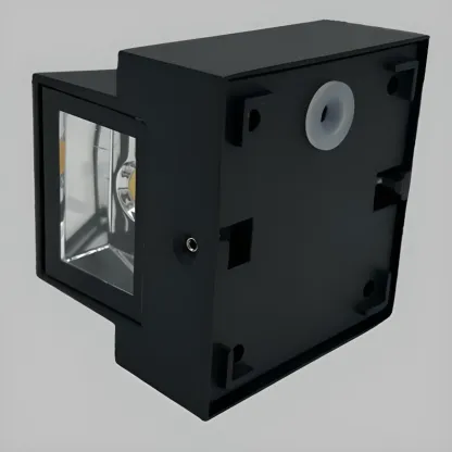 Minimalist Black Metal Glass LED Wall Sconce Image - 3