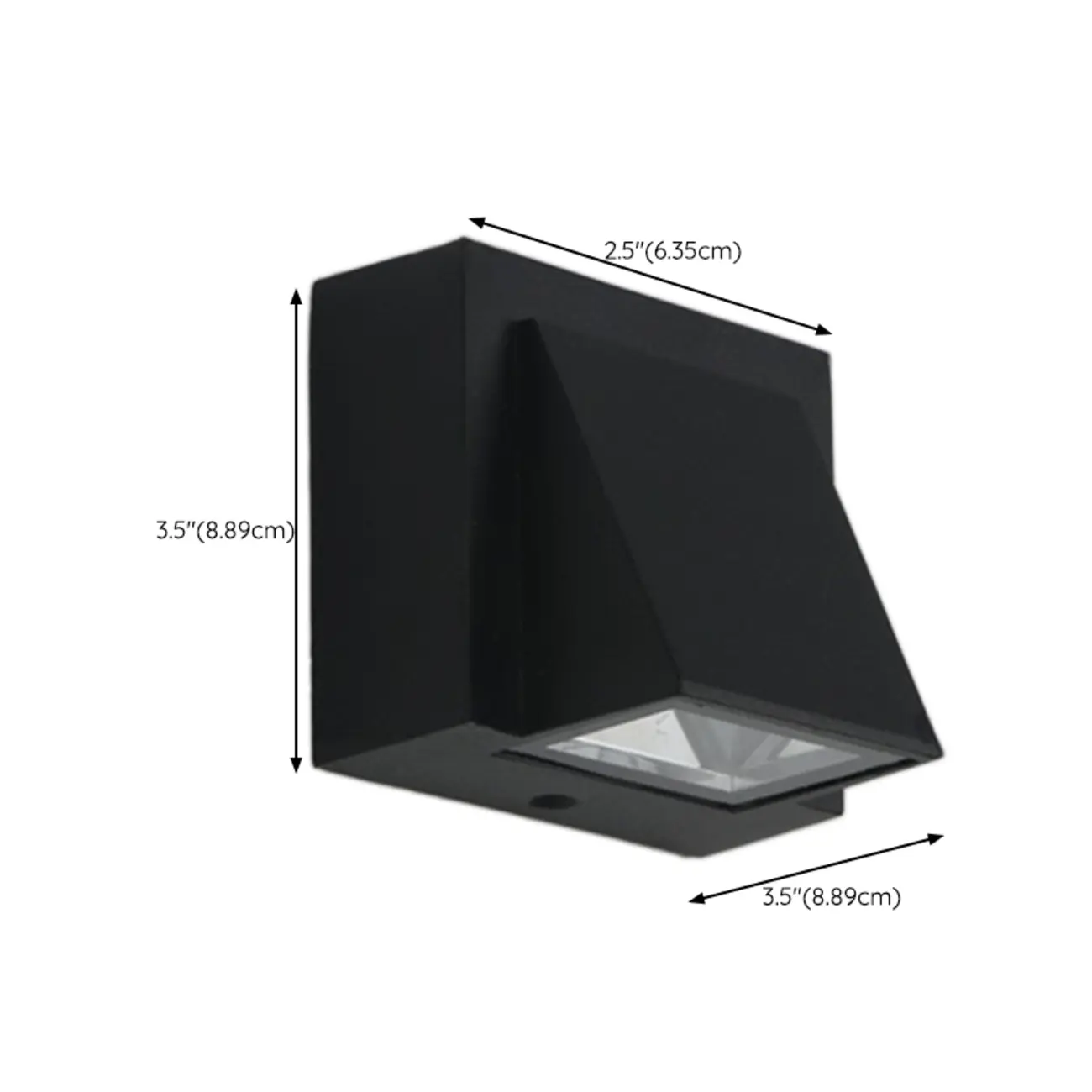 Minimalist Black Metal Glass LED Wall Sconce #size