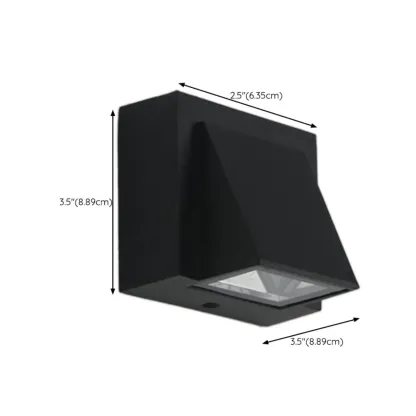 Minimalist Black Metal Glass LED Wall Sconce #size