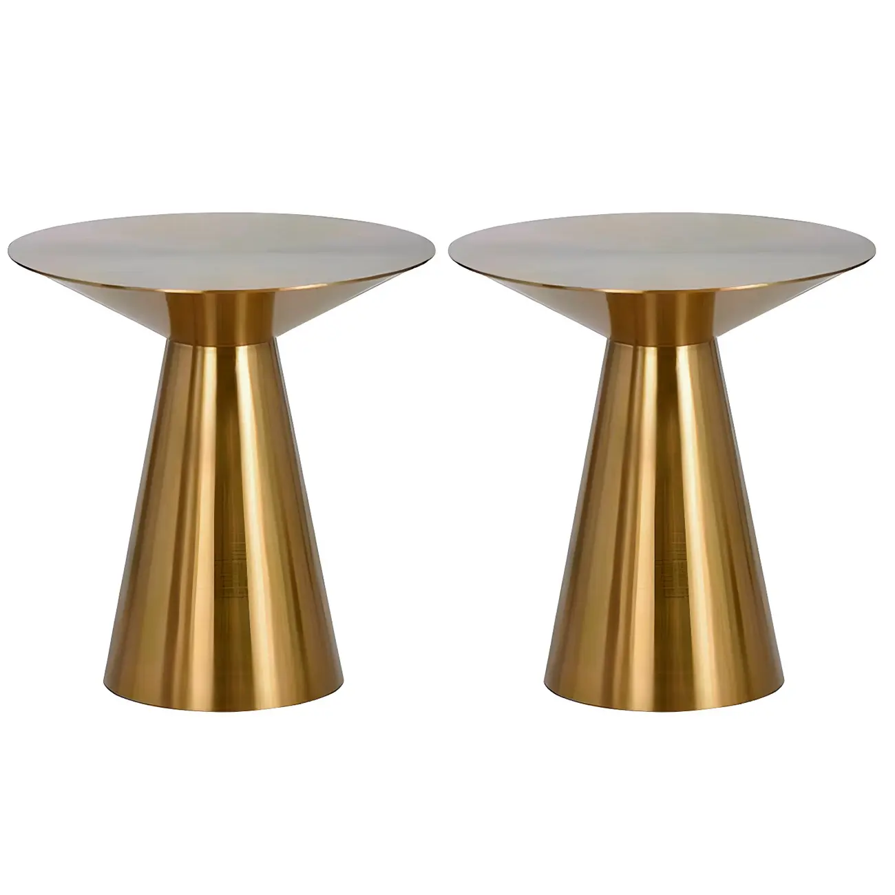 Traditional Golden Round Metal End Table for Living Room Decor Image - 9 | homeyfad