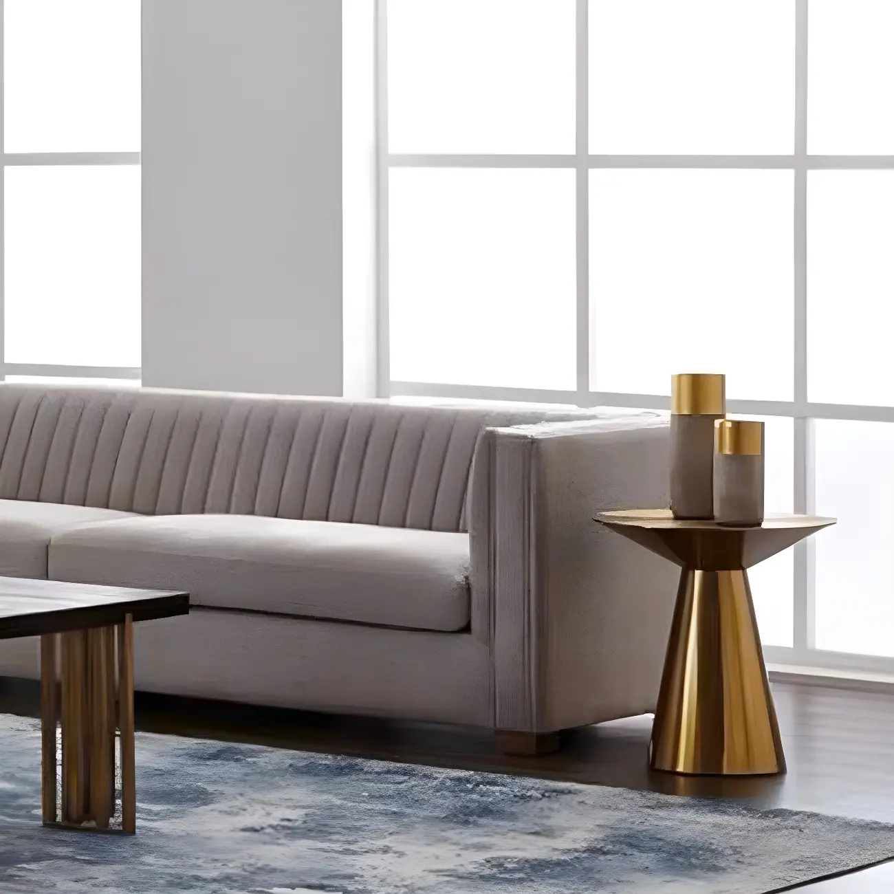 Traditional Golden Round Metal End Table for Living Room Decor Image - 10 | homeyfad