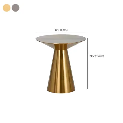 Traditional Golden Round Metal End Table for Living Room Decor #size