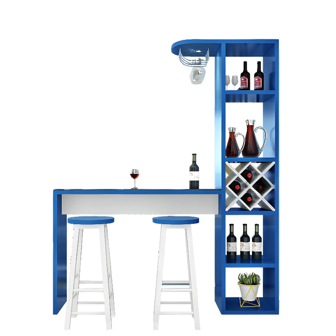 Smoke Tempered Glass Top Pub Table with Open Back Wine Shelf Image - 7 | homeyfad