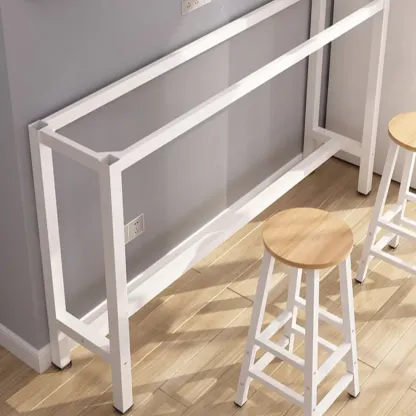 Simple White Counter Height Bar Table with Footrest for Home Image - 6