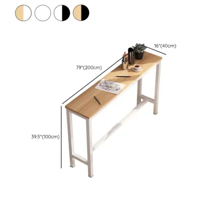 Simple White Counter Height Bar Table with Footrest for Home Image - 16