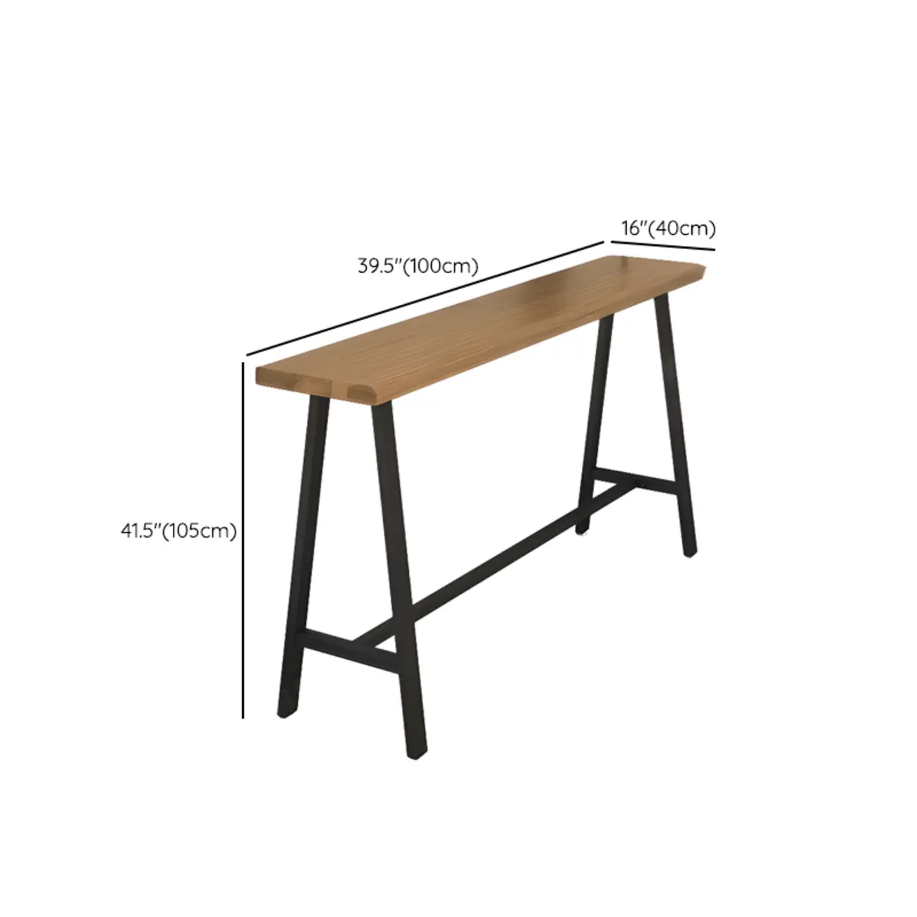 Simple Brown Pine Bar Tables with Footrest #size | homeyfad