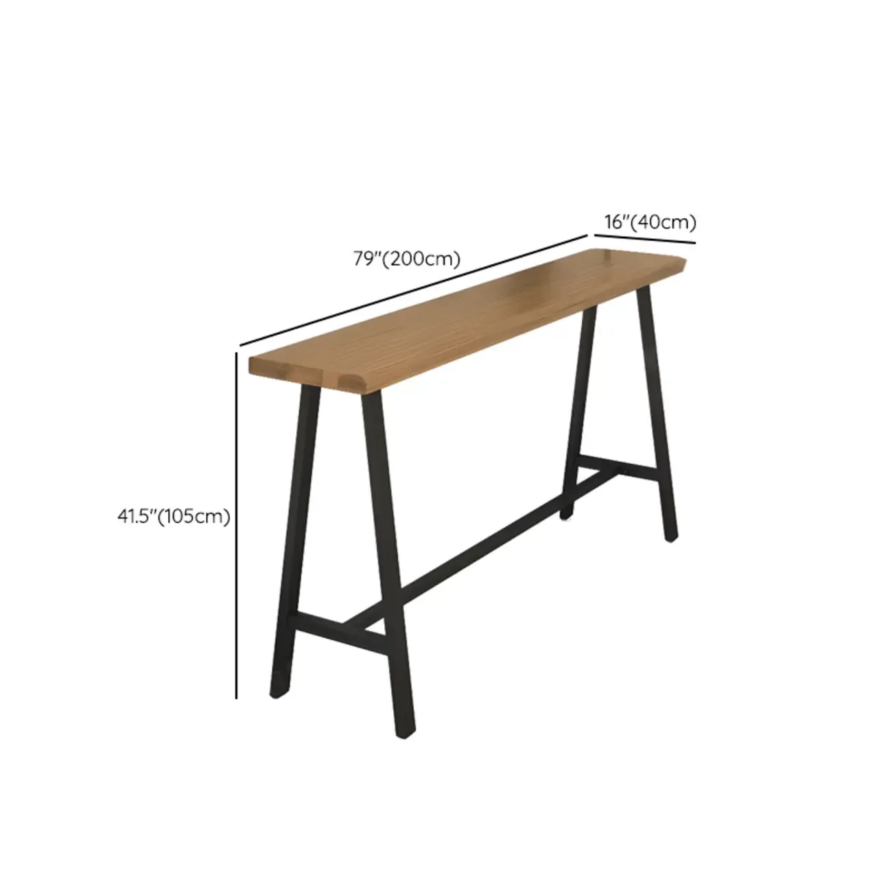 Simple Brown Pine Bar Tables with Footrest Image - 14