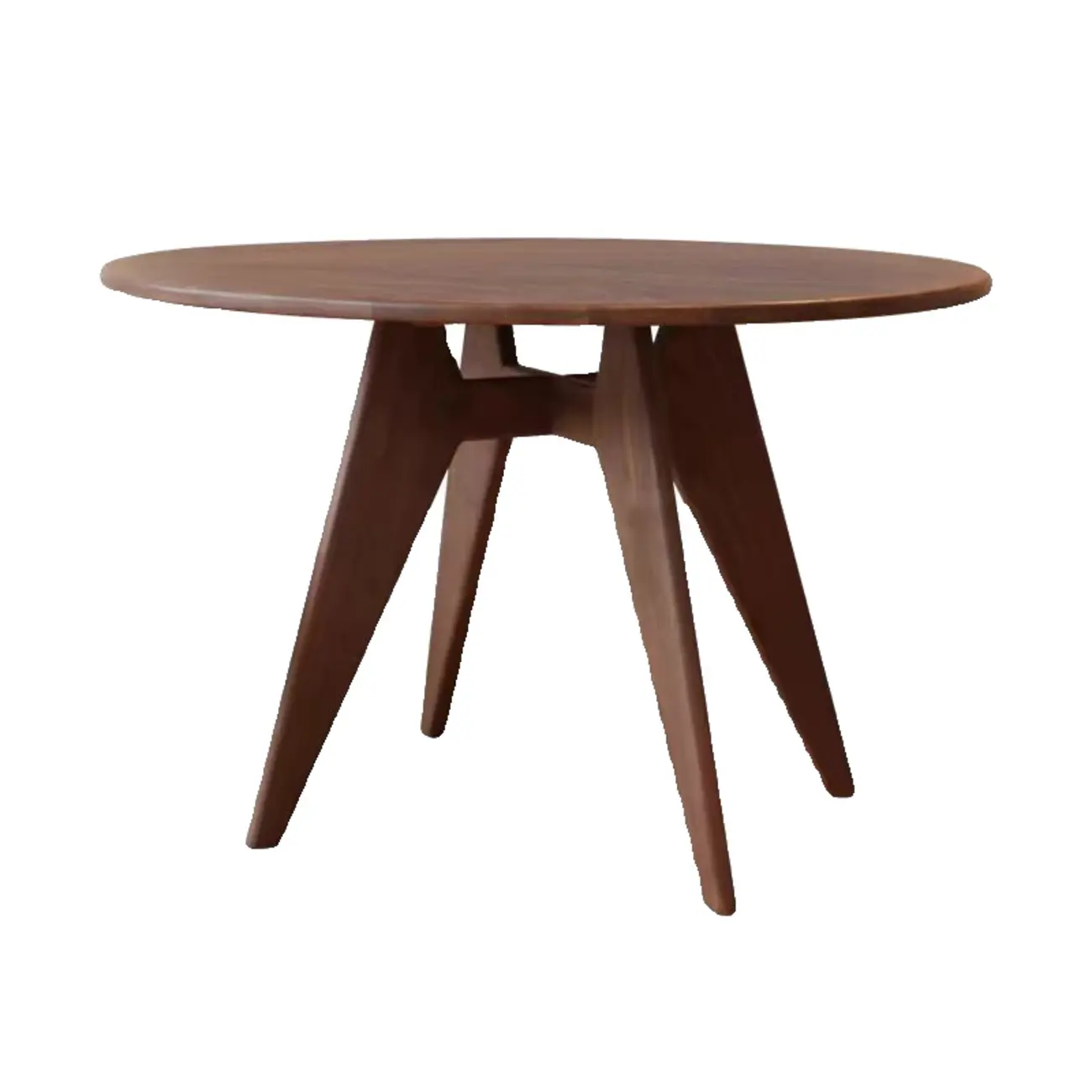 Scandinavian Brown Ash Wood Round Dining Table Image - 4 | homeyfad