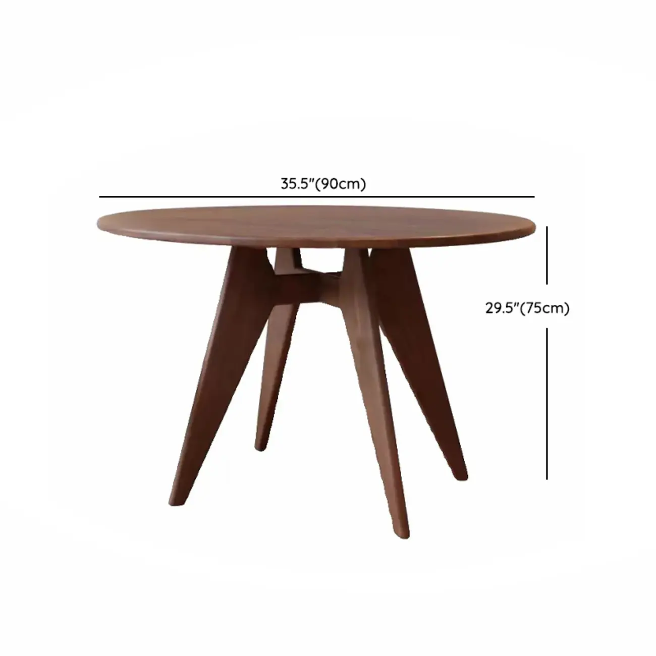 Scandinavian Brown Ash Wood Round Dining Table Image - 7 | homeyfad