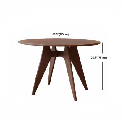 Scandinavian Brown Ash Wood Round Dining Table Image - 9