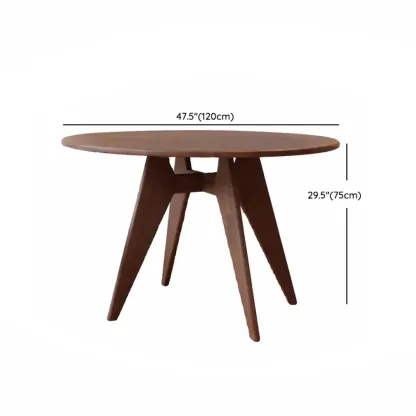 Scandinavian Brown Ash Wood Round Dining Table Image - 10