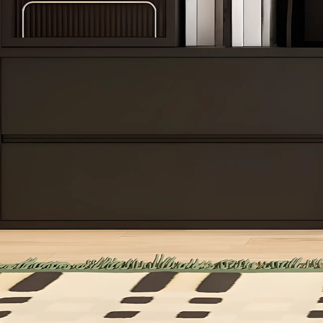 Black Short Cube Wood Bookshelf with Drawers Cabinet Image - 10 | homeyfad