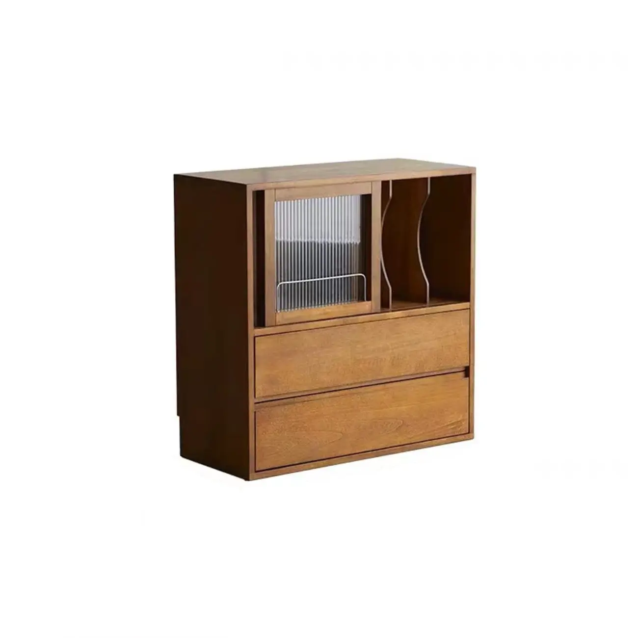 Black Short Cube Wood Bookshelf with Drawers Cabinet Image - 14 | homeyfad