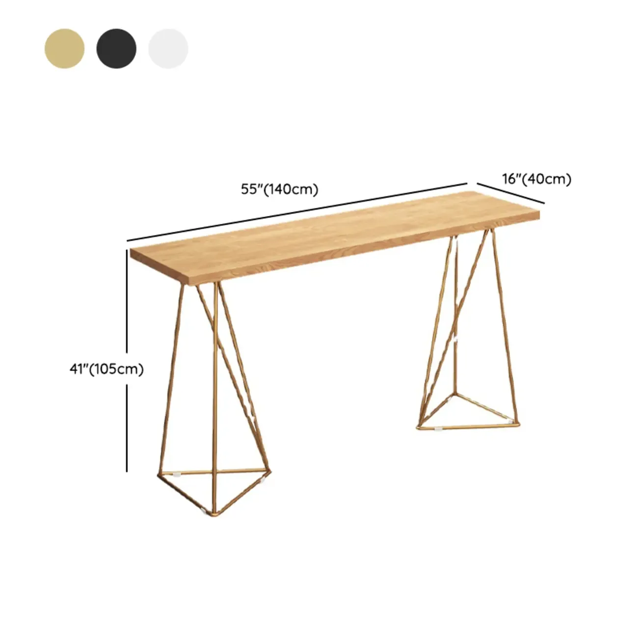 Glam Natural Finish Wooden Fixed Top Bar Tables Image - 12