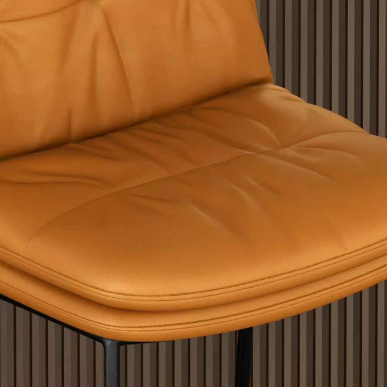 Saddle Metal Frame Leather Counter Bar Stools with Back Image - 13 | homeyfad