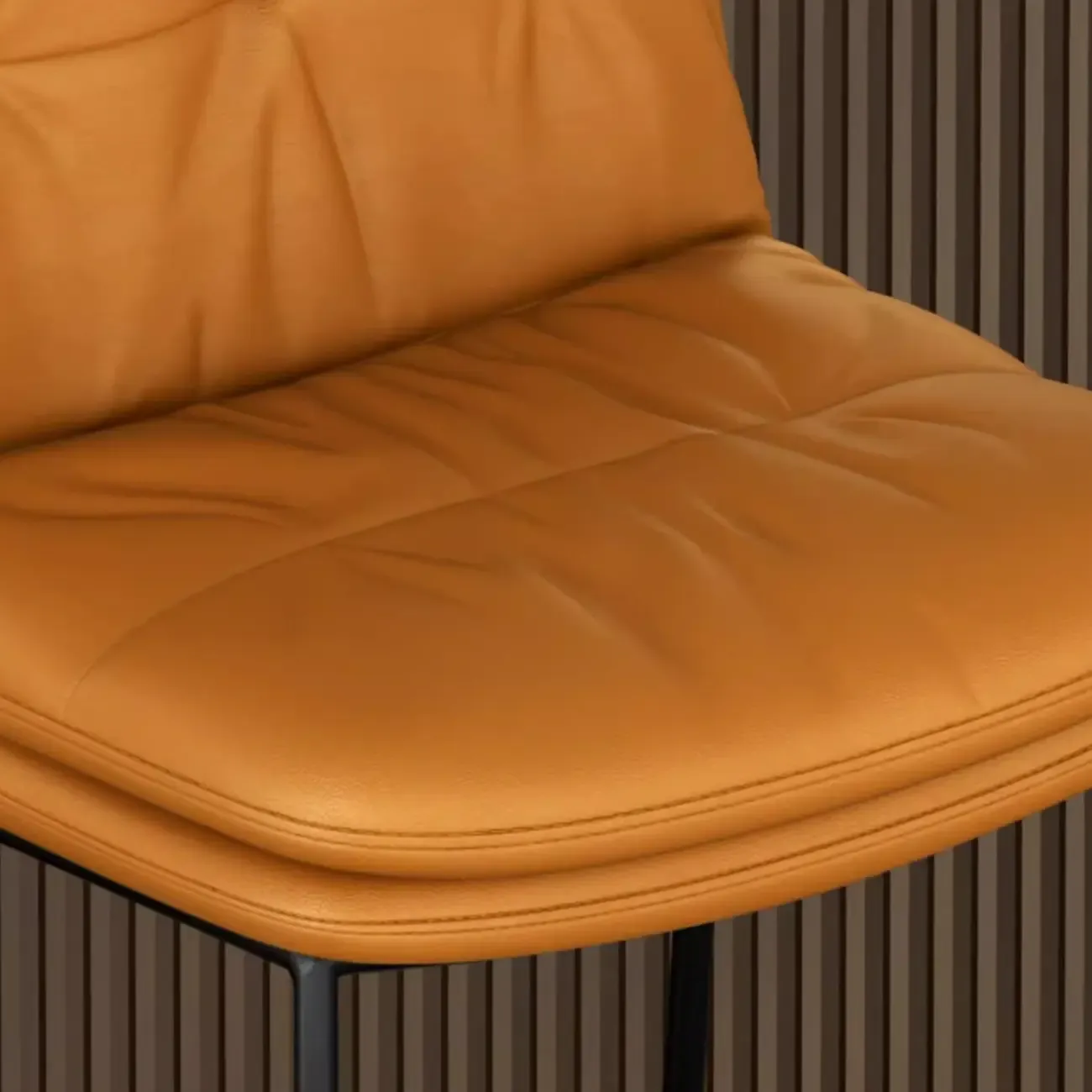 Saddle Metal Frame Leather Counter Bar Stools with Back Image - 13