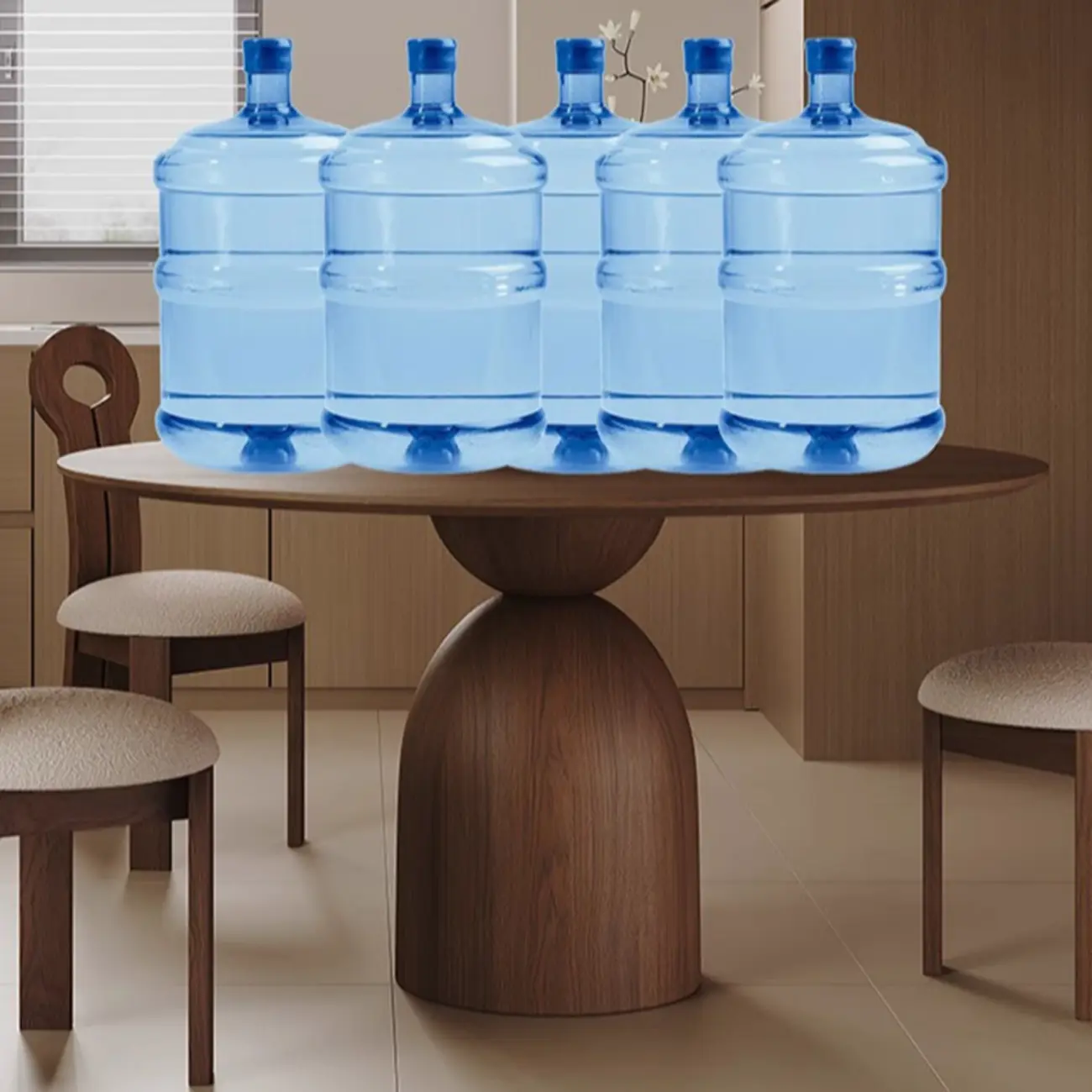 Modern Walnut Solid Wood Round Dining Table Image - 7 | homeyfad