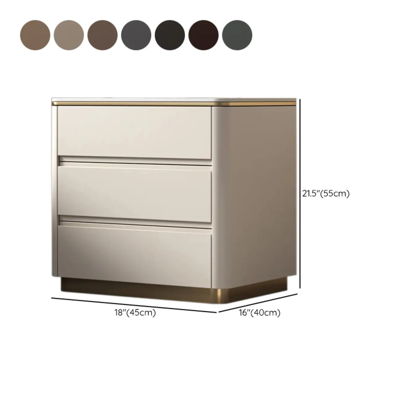 Modern Faux Marble Top Wood 3-Drawer Nightstand Image - 14 | homeyfad