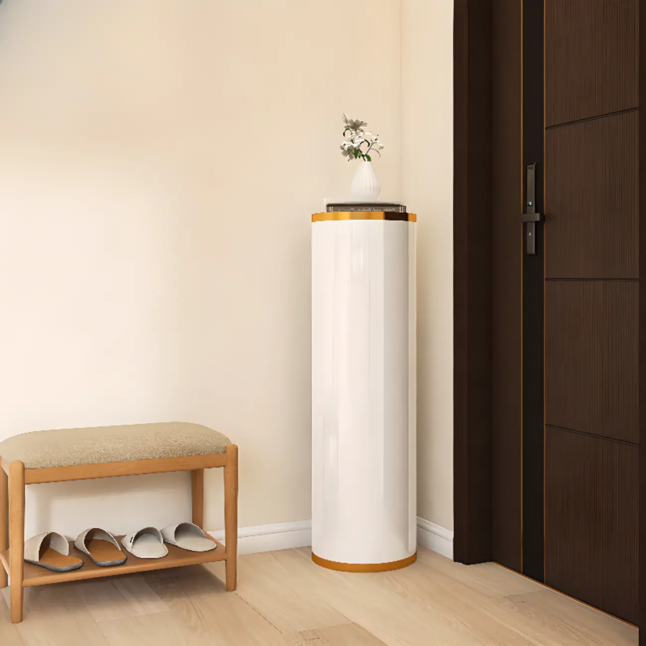 Rotatable Cylindrical Metal Shoe Storage Cabinet  Image - 3 | homeyfad