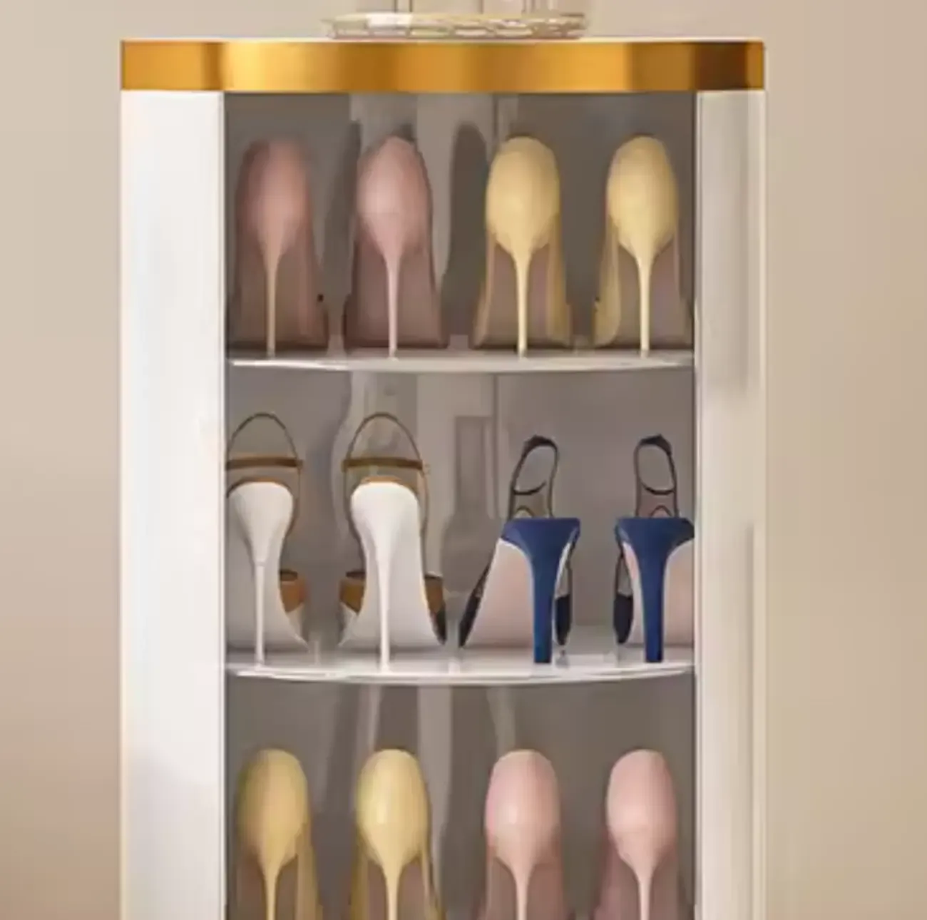 Rotatable Cylindrical Metal Shoe Storage Cabinet  Image - 4