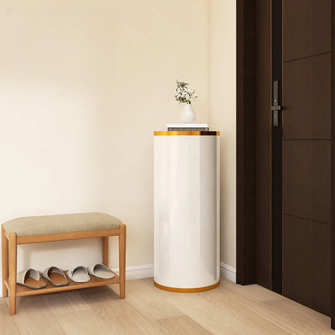 Rotatable Cylindrical Metal Shoe Storage Cabinet  Image - 9 | homeyfad