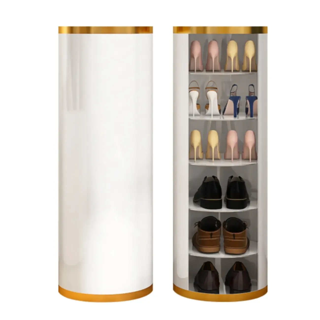 Rotatable Cylindrical Metal Shoe Storage Cabinet  Image - 10