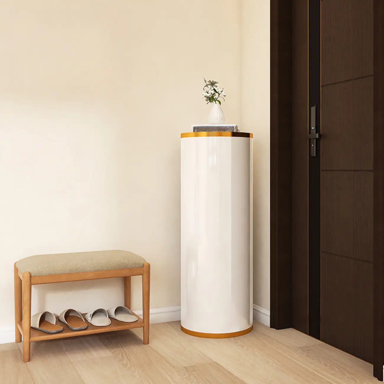 Rotatable Cylindrical Metal Shoe Storage Cabinet  Image - 11 | homeyfad