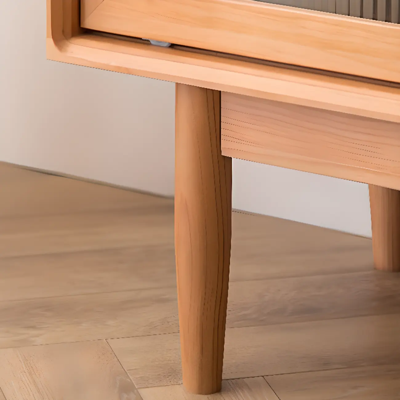 Natural Wooden 3-Drawer Sliding Door Buffet Cabinet Image - 12 | homeyfad