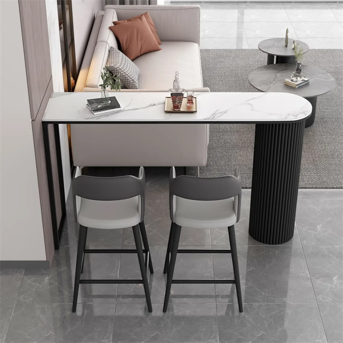Modern Irregular Stone Metal Bar Tables Image - 1 | homeyfad