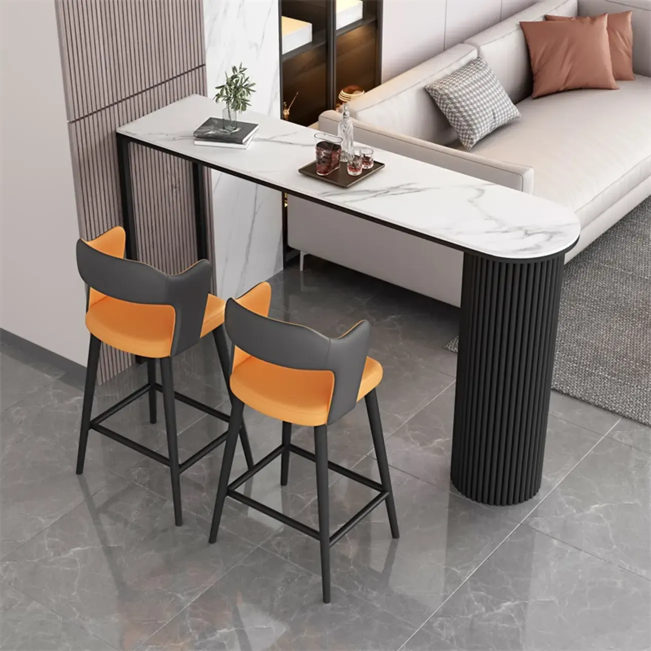 Modern Irregular Stone Metal Bar Tables Image - 3
