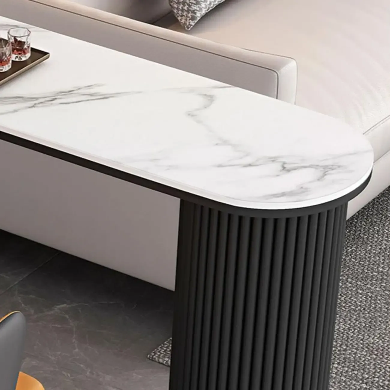 Modern Irregular Stone Metal Bar Tables Image - 4