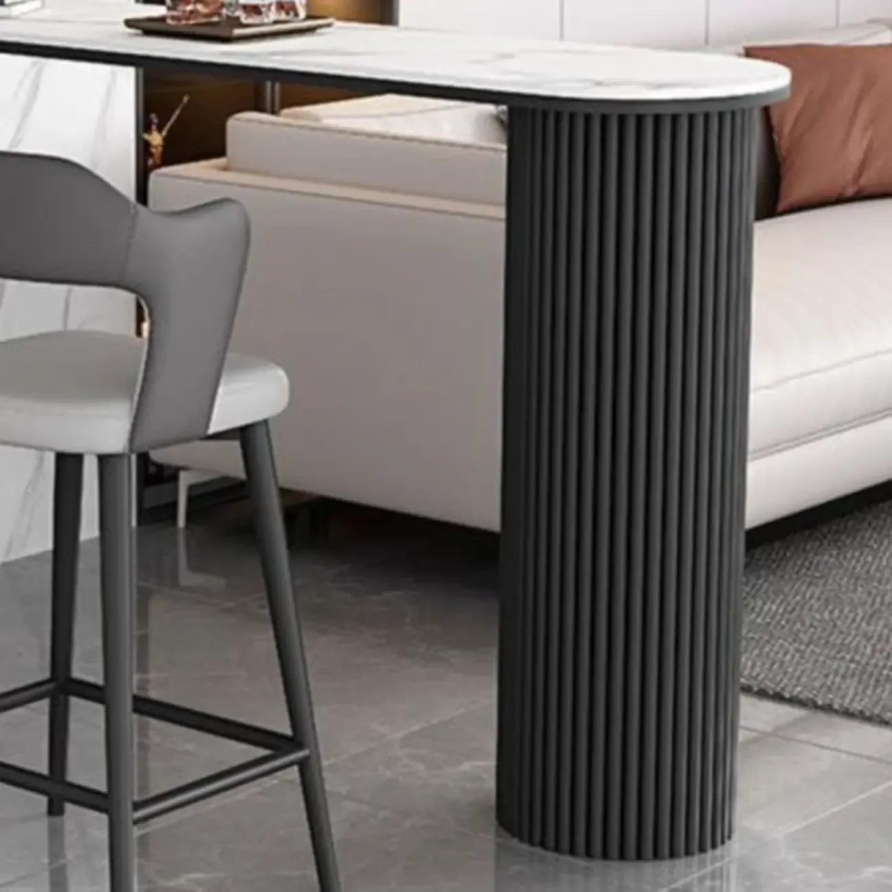 Modern Irregular Stone Metal Bar Tables Image - 6