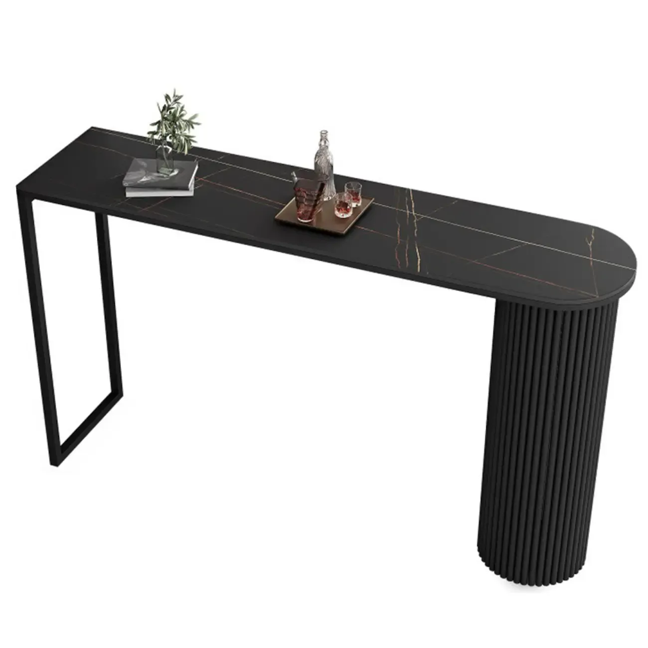 Modern Irregular Stone Metal Bar Tables Image - 8