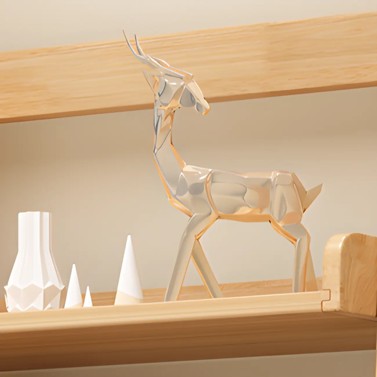 Scandinavian Rectangle Wood 5-Tier Ladder Bookcase Image - 8 | homeyfad