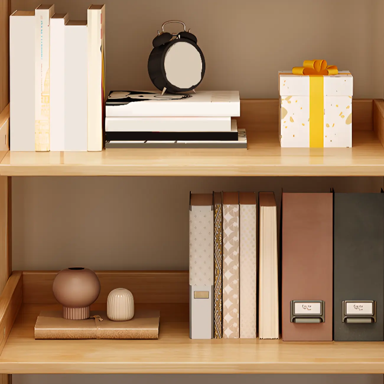 Scandinavian Rectangle Wood 5-Tier Ladder Bookcase Image - 13 | homeyfad