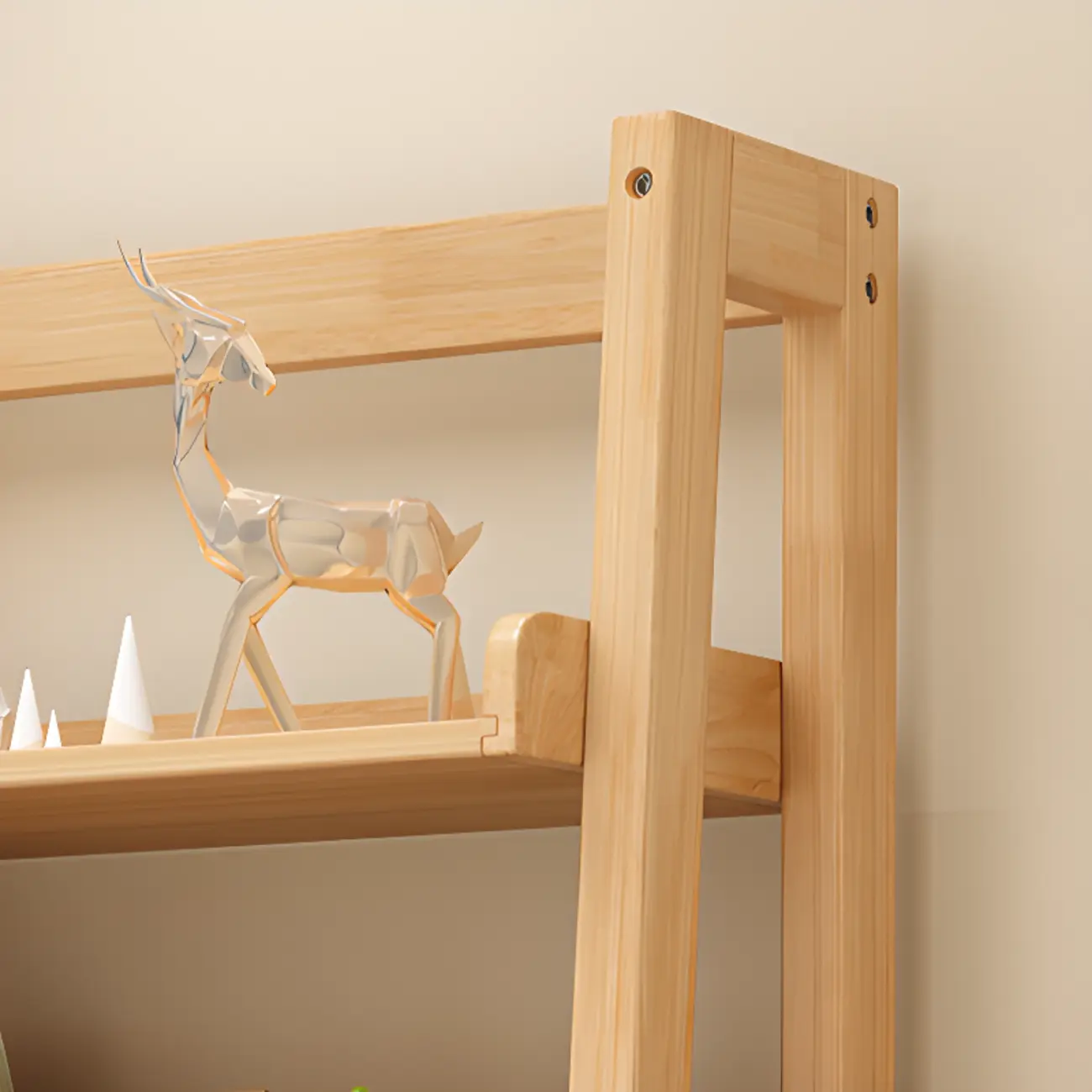 Scandinavian Rectangle Wood 5-Tier Ladder Bookcase Image - 15 | homeyfad