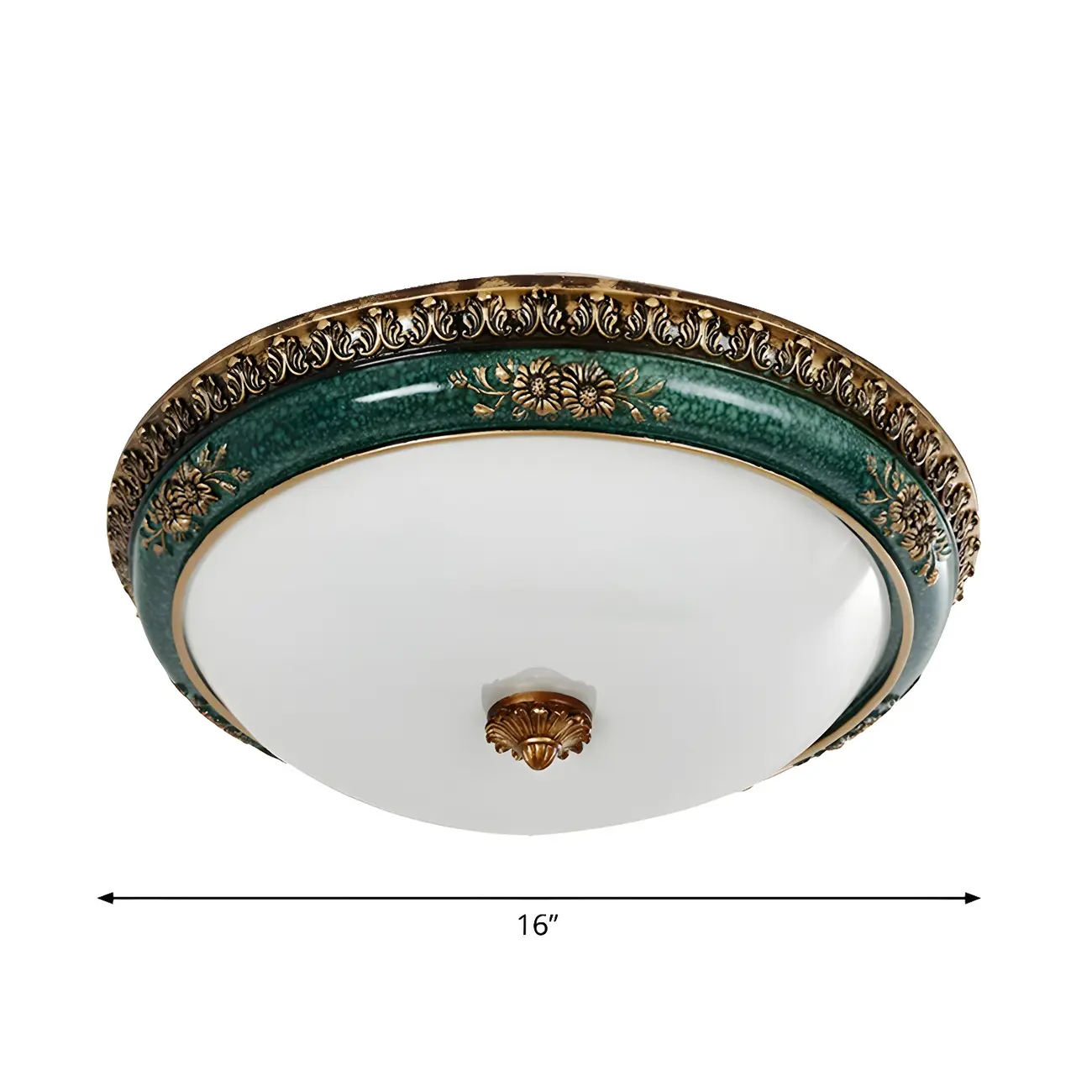 Classic Green Bowl Flush Mount LED Ceiling Light Image - 5 | homeyfad