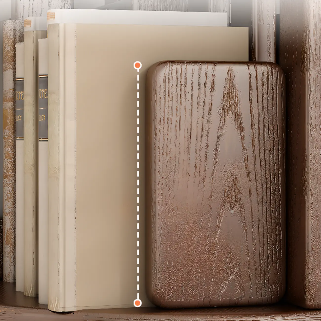 Medium Rotatable Nut-brown Wooden Vertical Bookcase Image - 5 | homeyfad