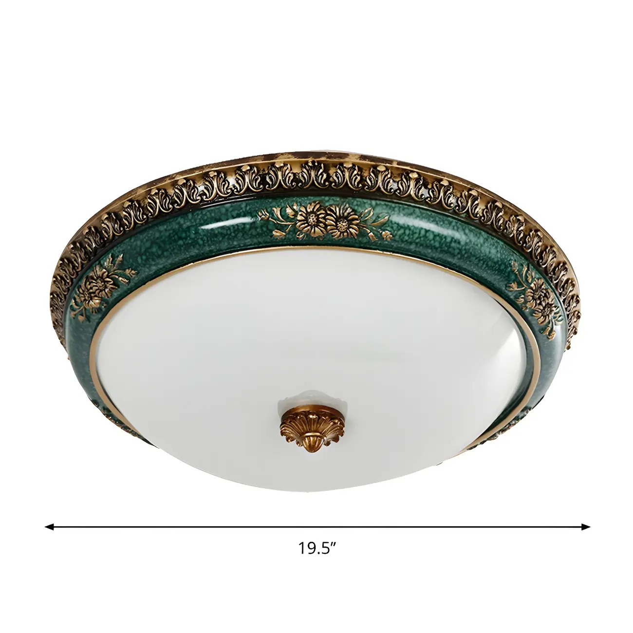 Classic Green Bowl Flush Mount LED Ceiling Light Image - 6 | homeyfad