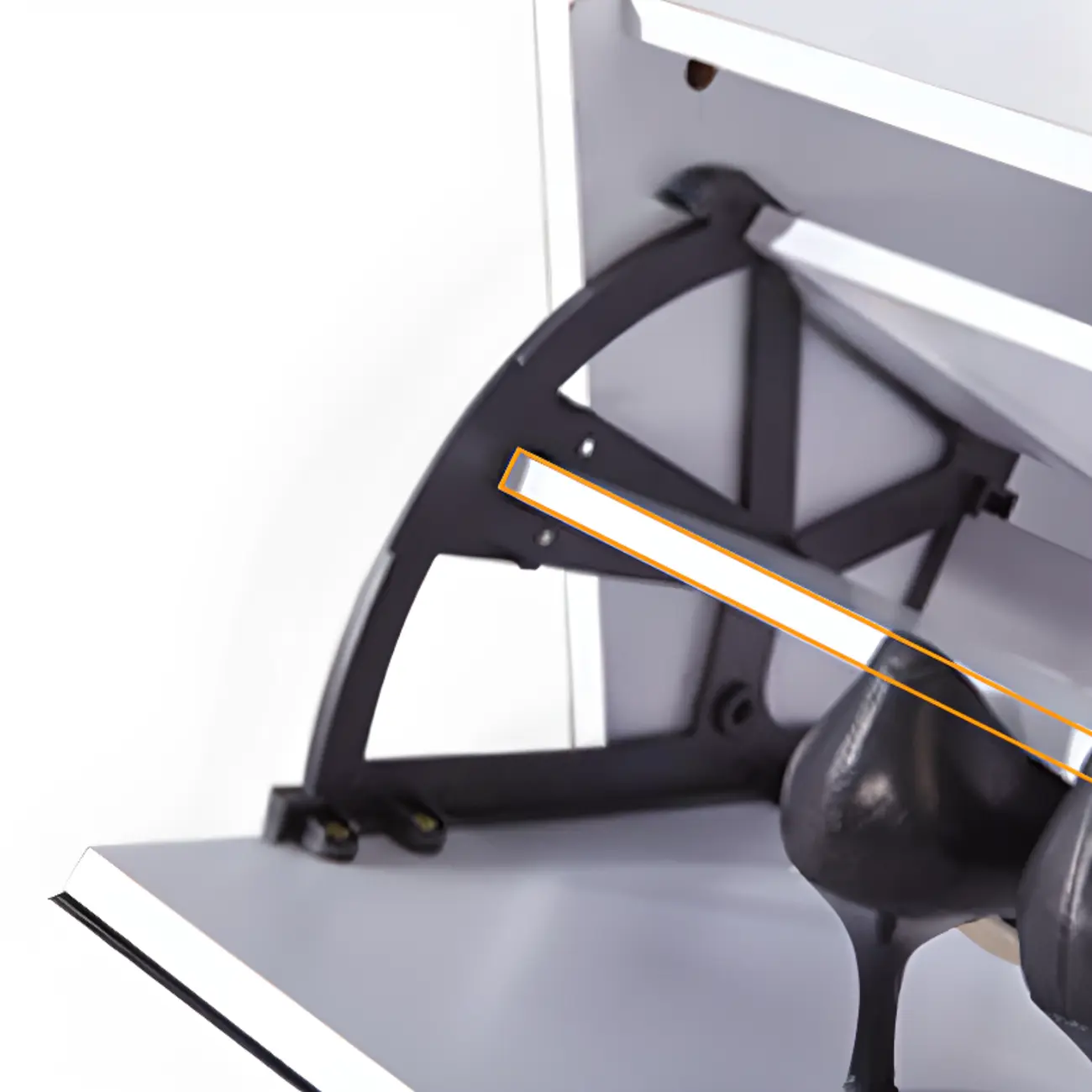 Hallway White Tall Wood Drop-Front Shoe Storage Image - 7 | homeyfad