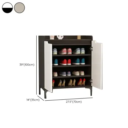 Sleek Milk Cocoa Wood Shoe Cabinet with Display Top Image - 18