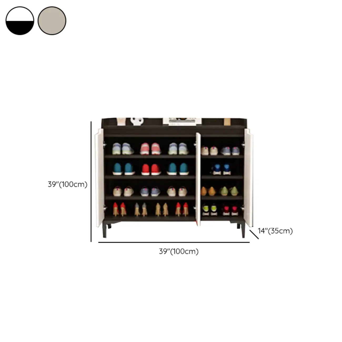 Sleek Milk Cocoa Wood Shoe Cabinet with Display Top Image - 20 | homeyfad